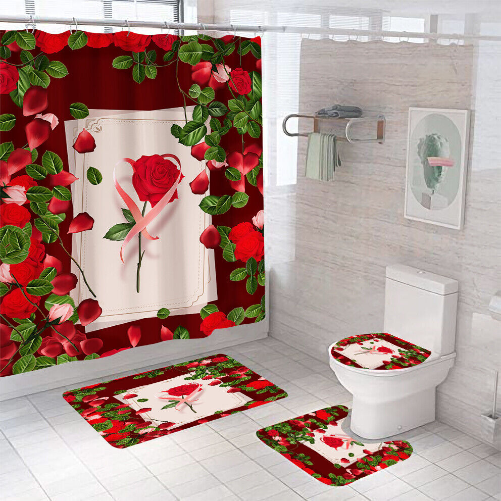 Add a Touch of Elegance with this Rose Shower Curtain for Your Bathroom