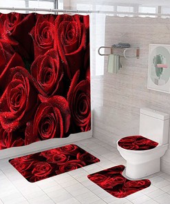 Add a Touch of Elegance with this Waterproof Rose Shower Curtain for Your Bathroom