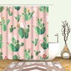 Add a Touch of Greenery with this Green Leaves and Palm Cactus Shower Curtain 