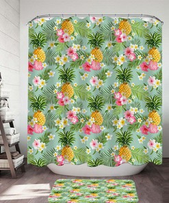 Add a Touch of Hawaii to Your Bathroom with Pink Hibiscus Shower Curtain