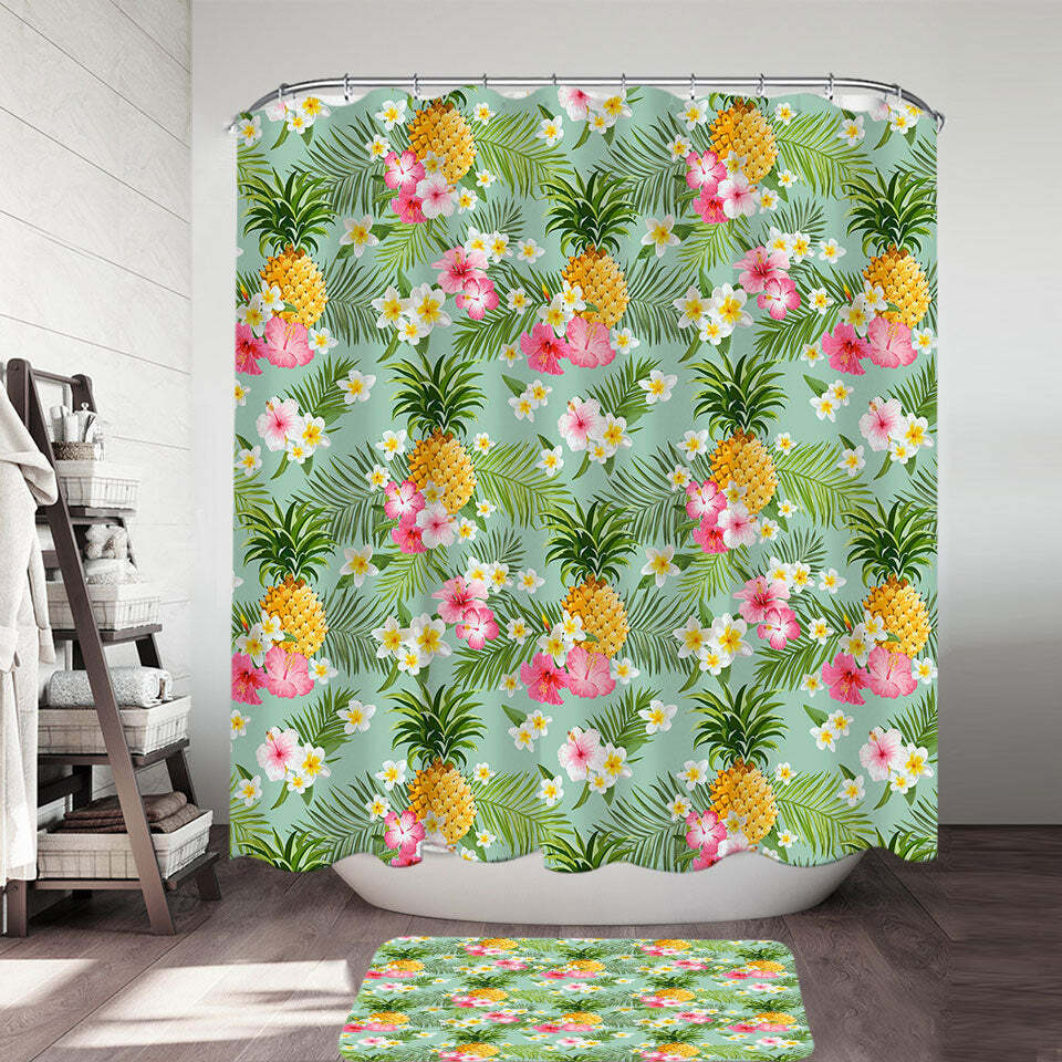Add a Touch of Hawaii to Your Bathroom with Pink Hibiscus Shower Curtain