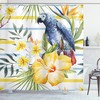 Add a Touch of Nature to Your Bathroom with Parrot and Hibiscus Flowers Shower Curtain