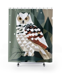 Add a Touch of Nature to Your Bathroom with Snowy Owl Shower Curtain for Bird Lovers
