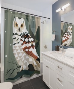 Add a Touch of Nature to Your Bathroom with Snowy Owl Shower Curtain for Bird Lovers