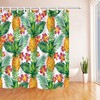 Add a Touch of Nature to Your Bathroom with Tropical Pineapple and Leaves Shower Curtain