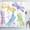 Add a Touch of Nature with Watercolor Dragonfly Shower Curtain with Winged Insect Print