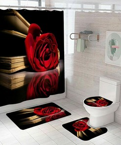 Add a Touch of Passion with this Red Rose Shower Curtain