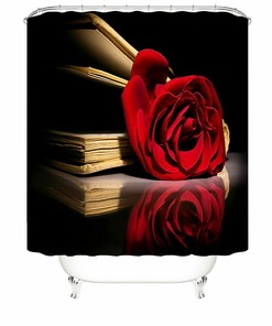 Add a Touch of Passion with this Red Rose Shower Curtain