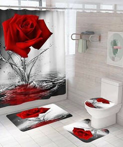 Add a Touch of Romance to Your Bathroom with this Rose Shower Curtain