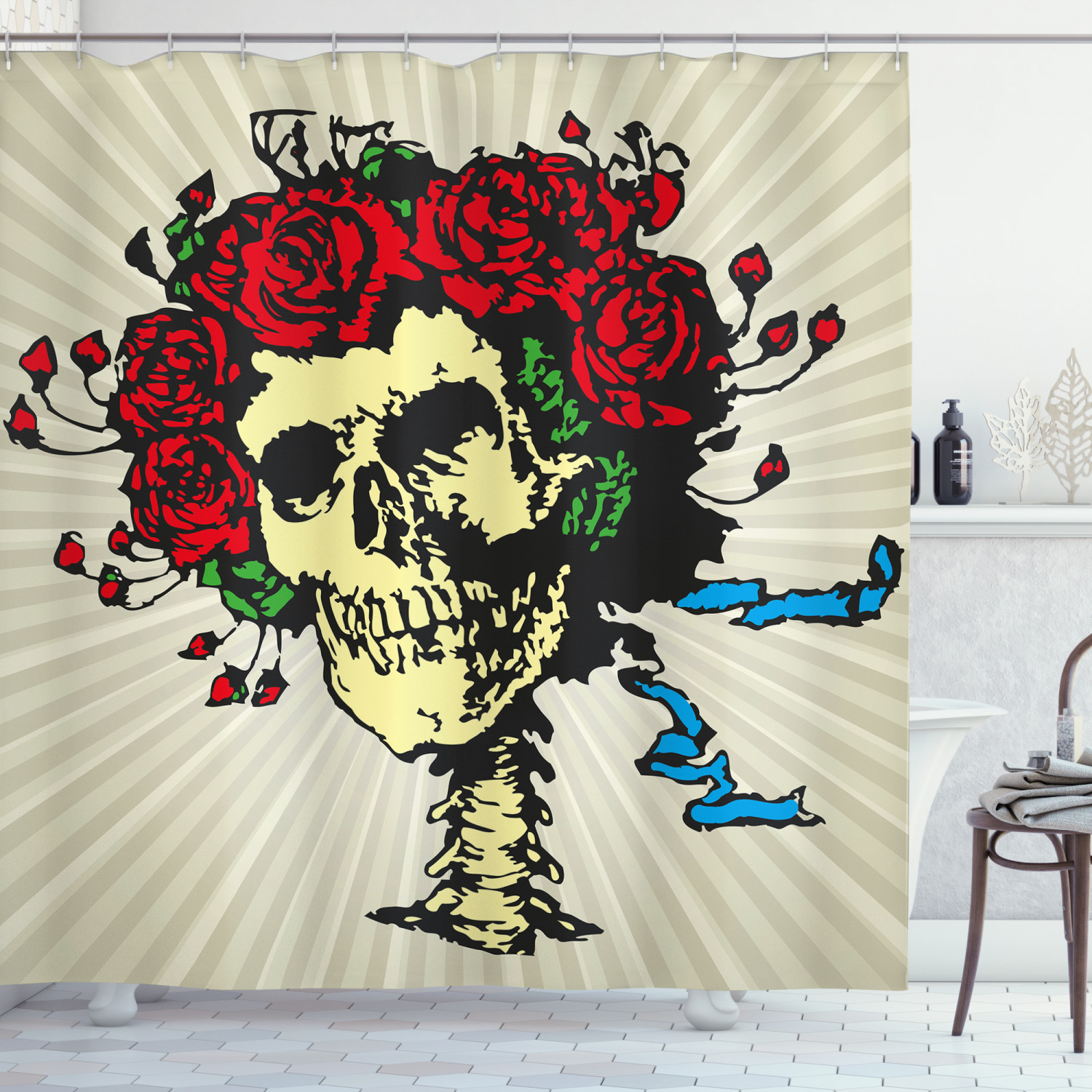 Add a Touch of Royalty to Your Bathroom with this Rose Shower Curtain