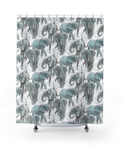 Add a Touch of Serenity with Watercolor Gray African Elephant Shower Curtain for Your Bathroom