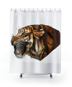Add a Touch of Wilderness to Your Bathroom with This Tiger Shower Curtain