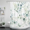 Add a Tropical Touch with Watercolor Green Palm Eucalyptus Leaves Shower Curtain for Bathroom Decor