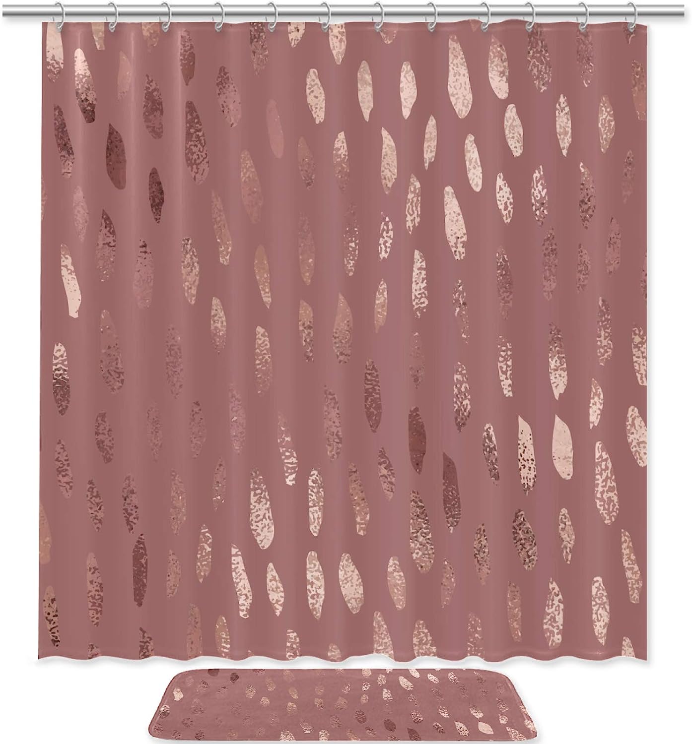 Add a Unique Touch to Your Bathroom with the Rose Gold Texture Shower Curtain