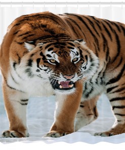 Add an Element of Wildness to Your Bathroom with Siberian Predator Tiger Shower Curtain