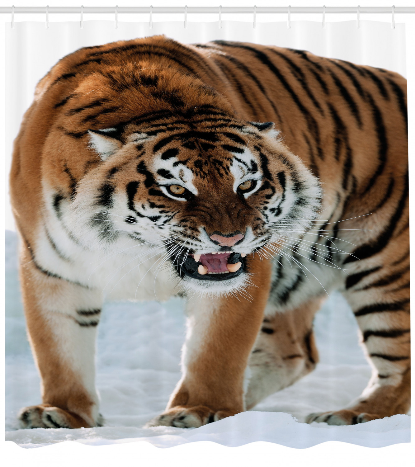 Add an Element of Wildness to Your Bathroom with Siberian Predator Tiger Shower Curtain
