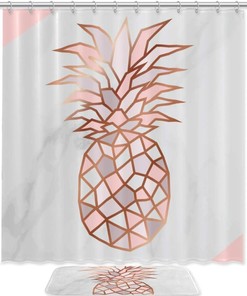 Add some Style to Your Bathroom with the Pineapple Marble Shower Curtain