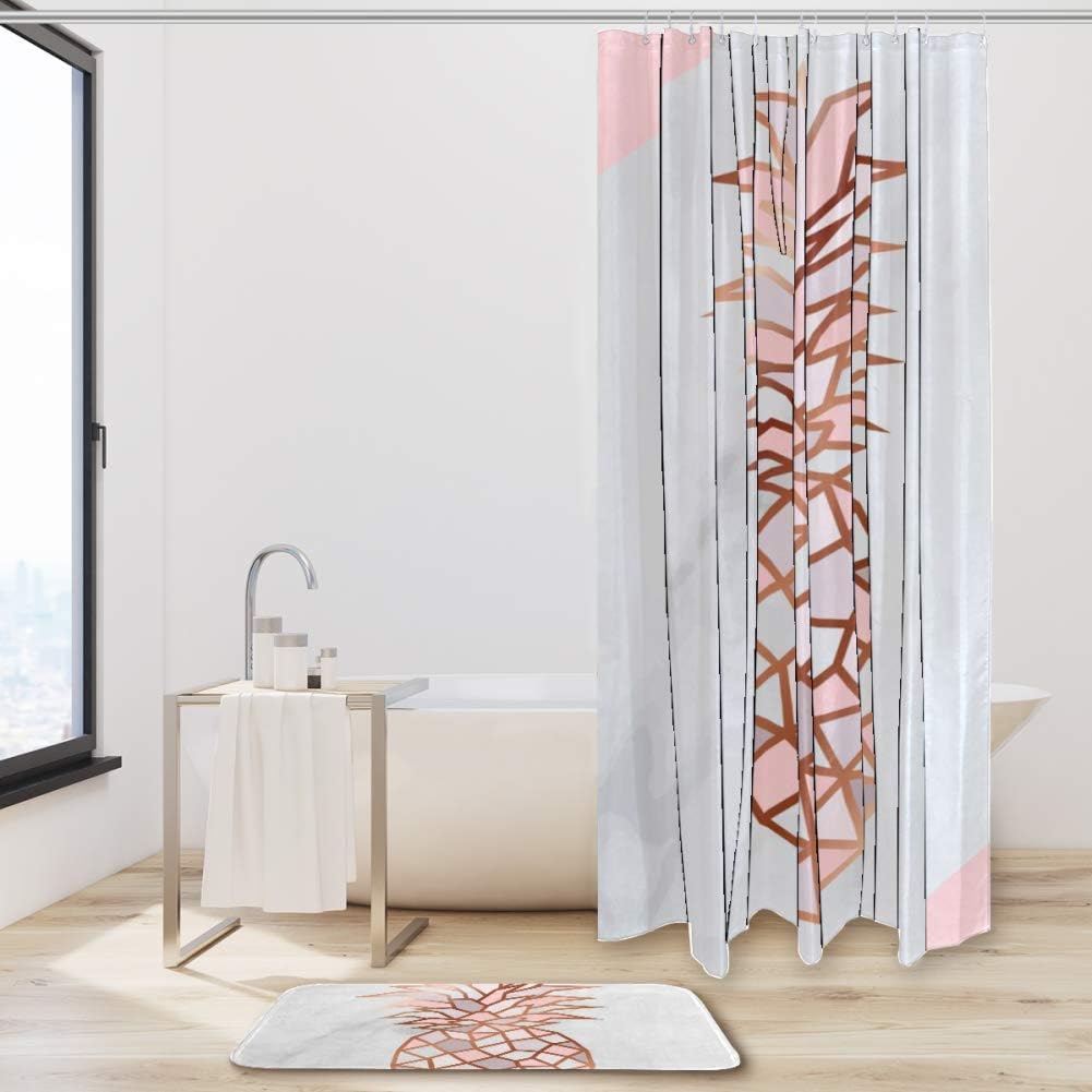 Add some Style to Your Bathroom with the Pineapple Marble Shower Curtain