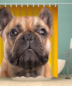 Adorable 3D Pet Dog Bulldog Puppy Bathroom Shower Curtain