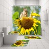 Adorable 3D Squirrel Sunflowers Animals Shower Curtain For Your Bathroom