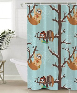 Adorable Animal Print Shower Curtain, Waterproof and Durable Bathroom Decor 