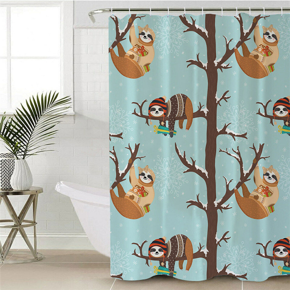 Adorable Animal Print Shower Curtain, Waterproof and Durable Bathroom Decor