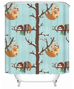 Adorable Animal Print Shower Curtain, Waterproof and Durable Bathroom Decor