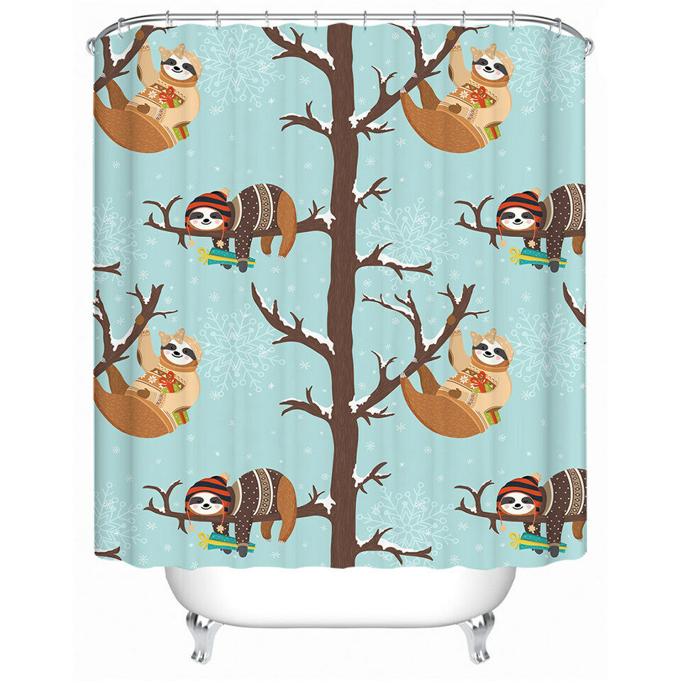 Adorable Animal Print Shower Curtain, Waterproof and Durable Bathroom Decor