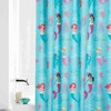 Adorable Aqua Mermaid Fabric Shower Curtain with Sealife Fish Ocean Design 