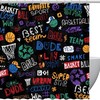 Adorable Basketball Boys Shower Curtain In Black, Perfect For A Kids' Bathroom With A Sports Theme