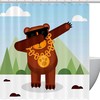 Adorable Bear Animal Design Shower Curtain For Kids And Adults