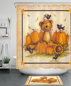 Adorable Bear Shower Curtain For Bathroom Decor With Wildlife-Inspired Design