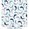 Adorable Blue And Grey Dolphin Shower Curtain For Bathroom Showers, Stalls, And Bathtubs