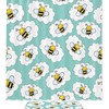 Adorable Blue Bee Shower Curtain With Waterproof Fabric Material For Bathroom Decor
