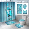 Adorable Blue Butterfly Waterproof Shower Curtain For Natural And Serene Bathroom Decor