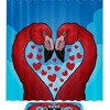 Adorable Blue Flamingo Washable Shower Curtain With Fabric Material For Bathroom Decoration