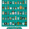 Adorable Cartoon Cute Dog Waterproof Shower Curtain For Animal Lovers
