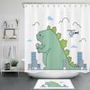 Adorable Cartoon Giraffe Heart Pattern Waterproof Fabric Bathroom Shower Curtain