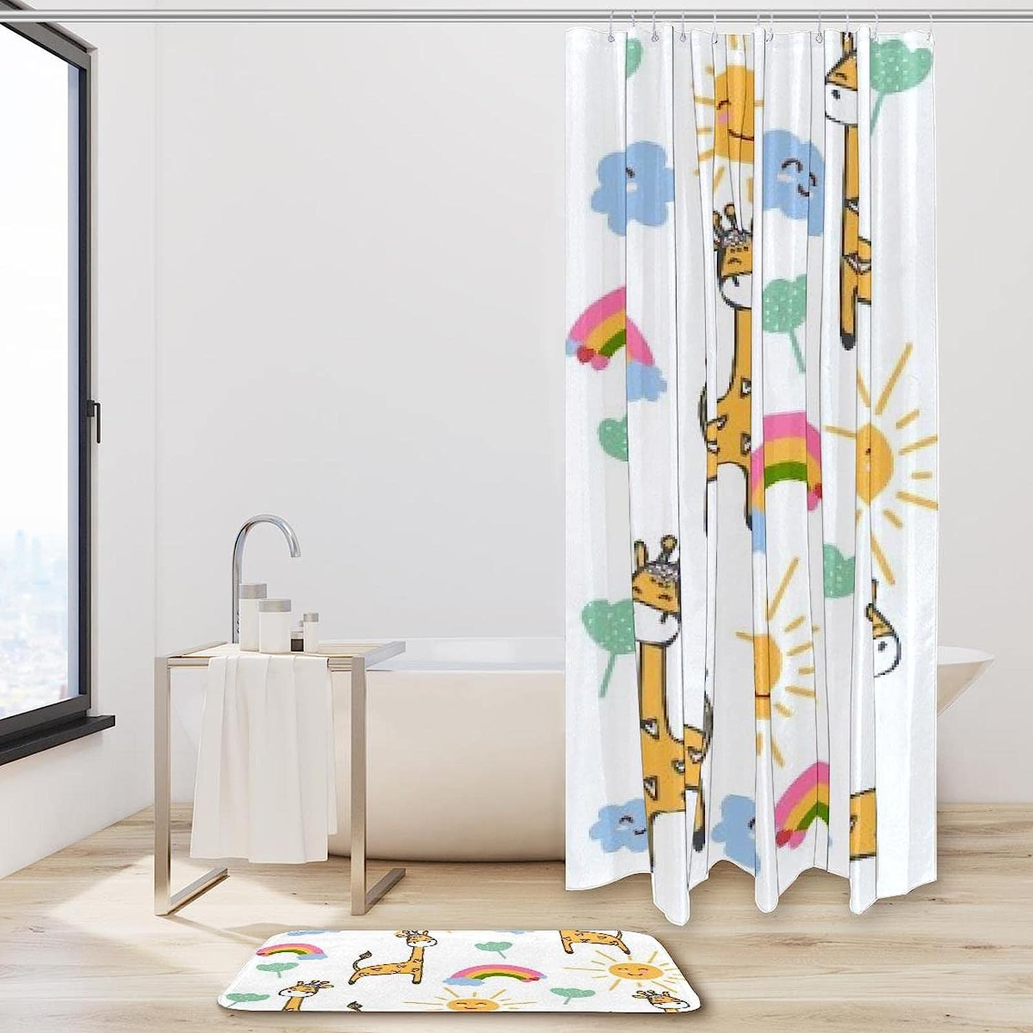 Adorable Cartoon Green Cactus Merry Christmas Shower Curtain For Your Bathroom Accessories - Image 2