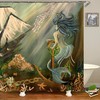 Adorable Cartoon Mermaid Waterproof Shower Curtain Bathroom Curtain