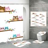 Adorable Cartoon Owl Waterproof Shower Curtain For Bathroom