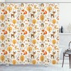 Adorable Cartoon Shower Curtain With Baby Owls Deers Birds Print For Kids Bathroom Decor