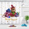 Adorable Cute Dog Toys Gift Box Merry Christmas Shower Curtain for Bathroom Decor