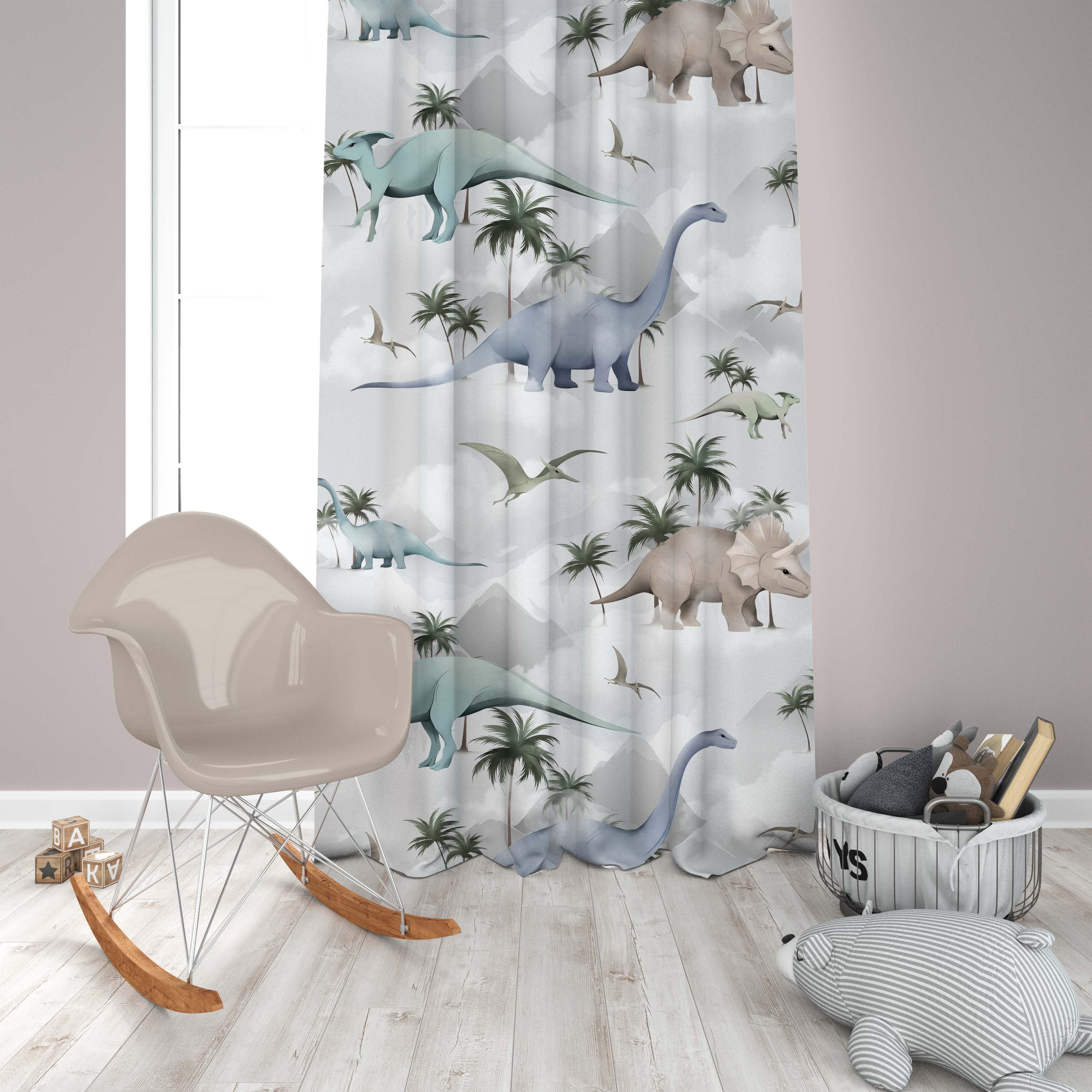 Adorable Dinosaur Baby Room Curtains For A Cute Nursery