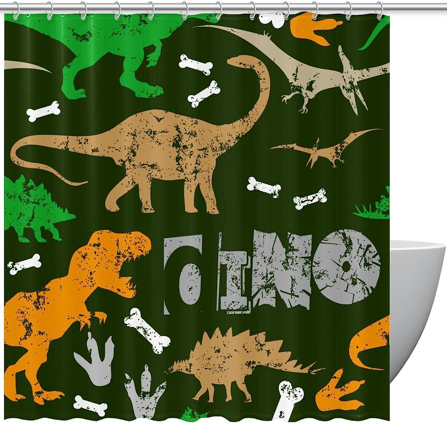 Adorable Dinosaur Shower Curtain For A Playful And Quirky Bathroom Decor With Fun And Vibrant Design