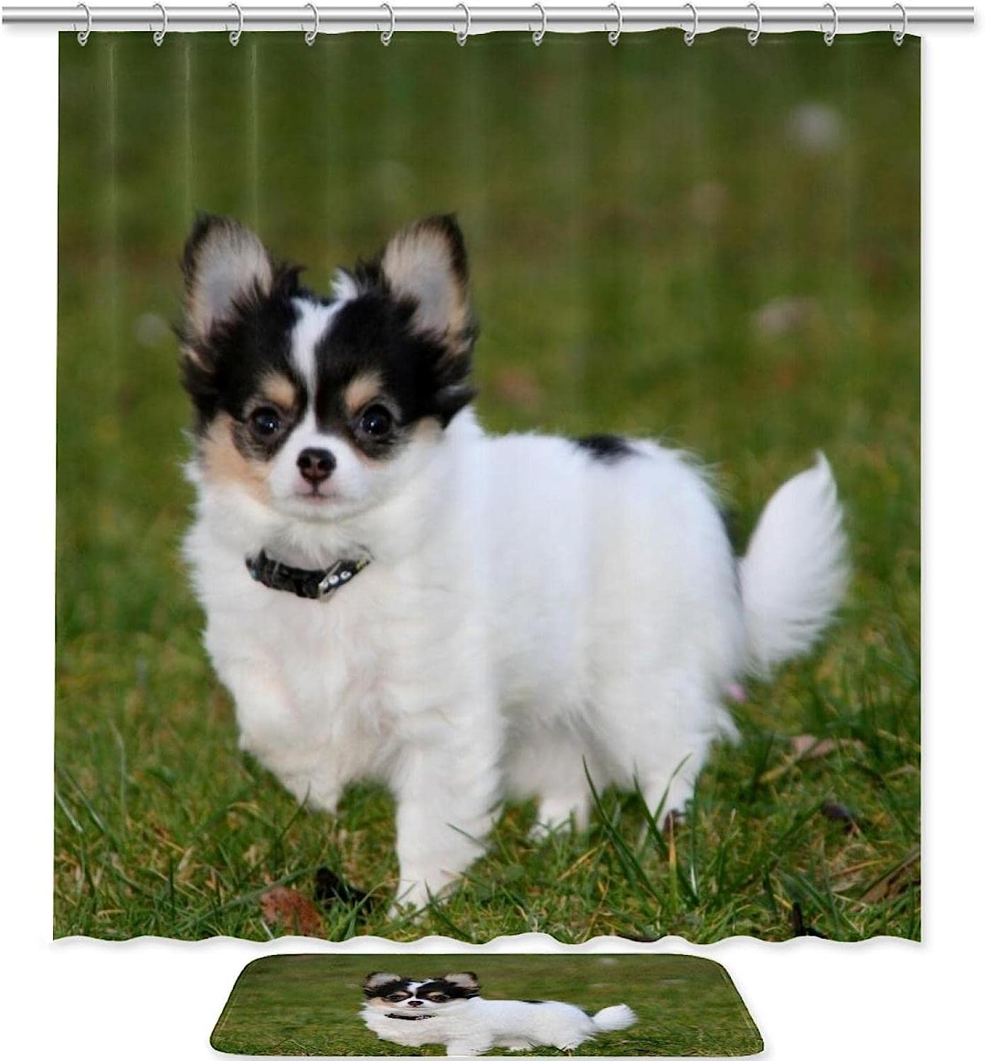 Adorable Dog Pattern Shower Curtain - Waterproof Bathroom Decor