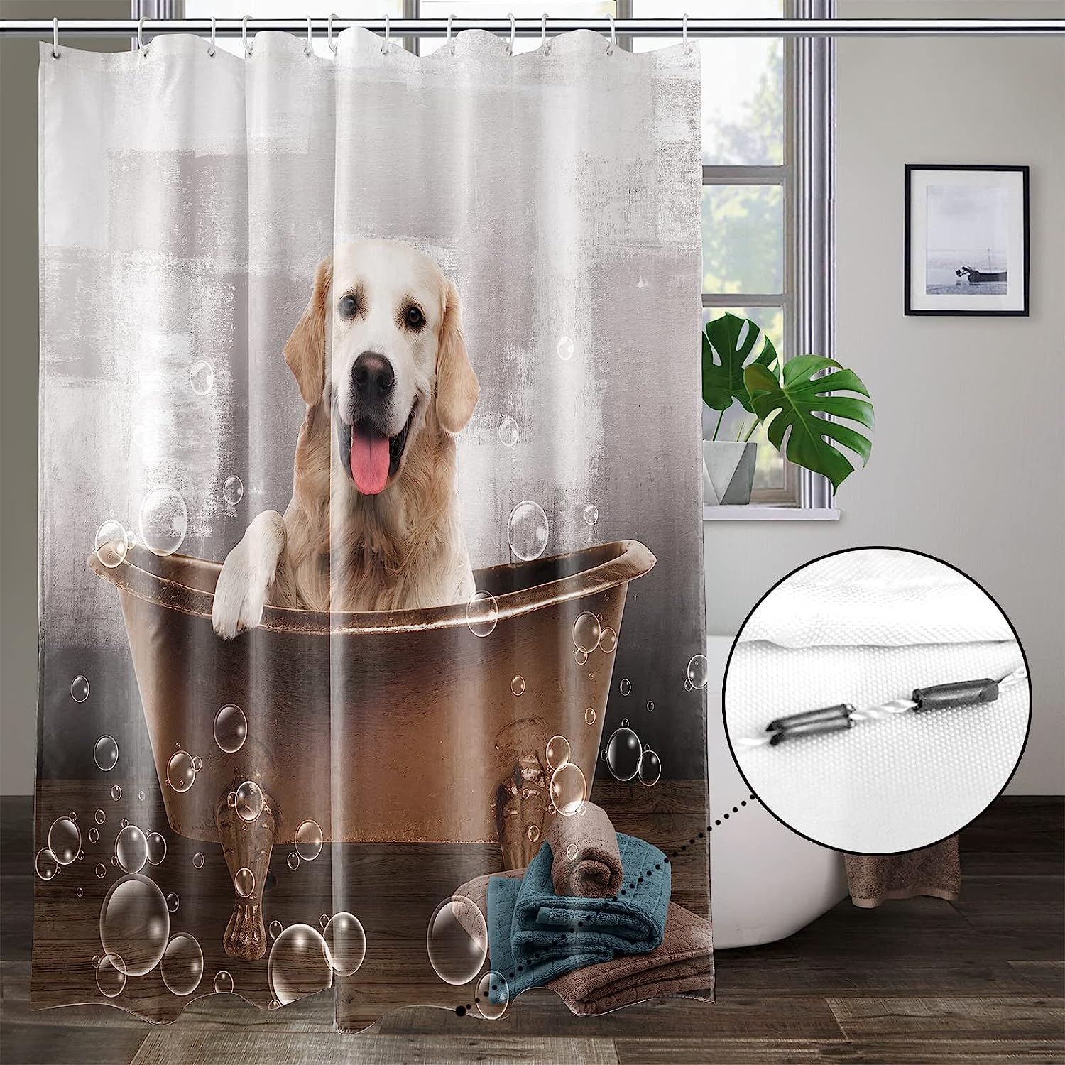 Adorable Dog Print Shower Curtain For Pet Lovers' Bathrooms - Image 2