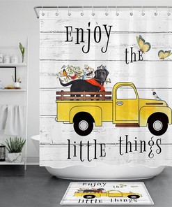 Adorable Dog Shower Curtain With Quotes