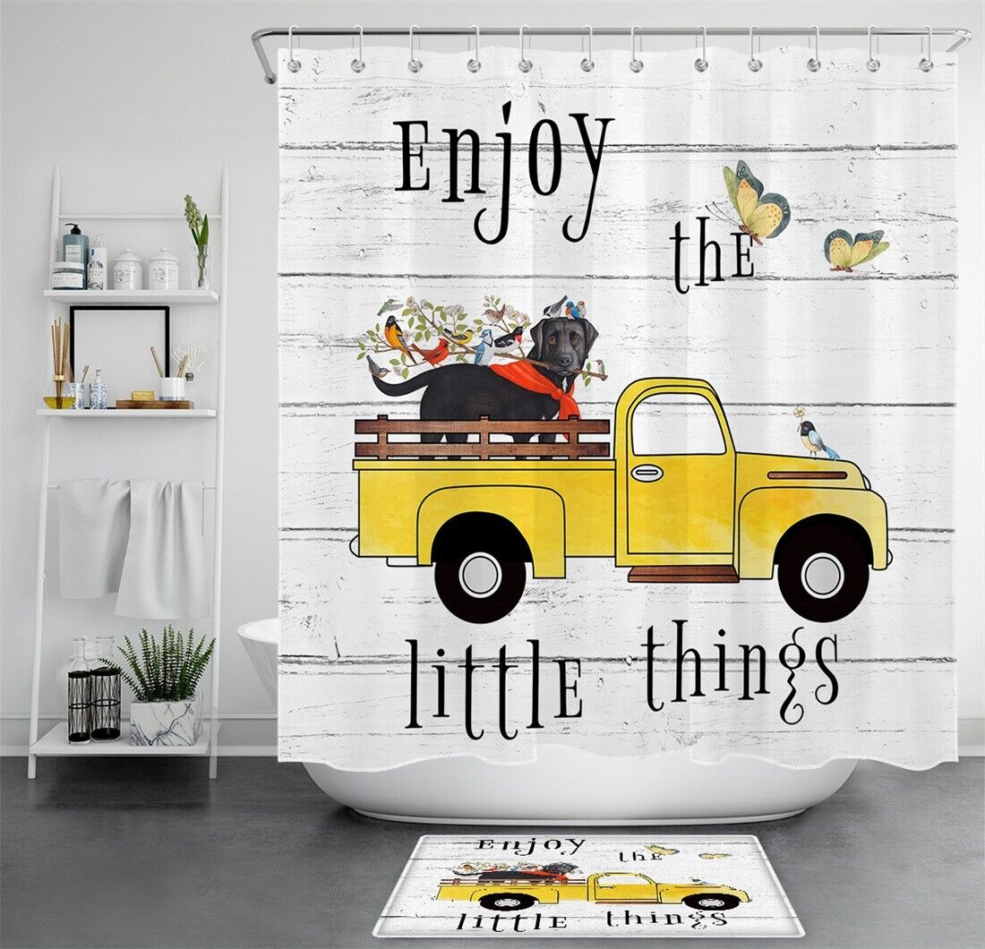 Adorable Dog Shower Curtain With Quotes