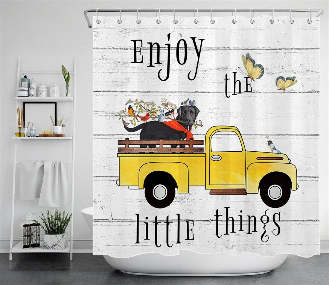 Adorable Dog Shower Curtain With Quotes - Image 2
